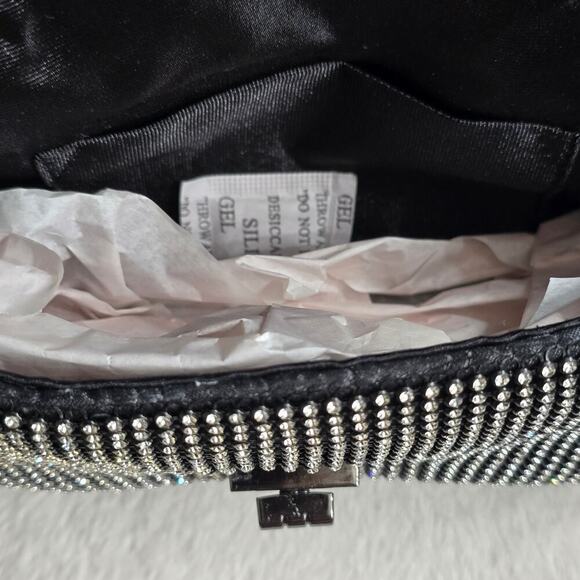 NEW Rhinestone Embellished Single Flap Twist Toggle MINI Bag 8x6x3 inches - Picture 6 of 9